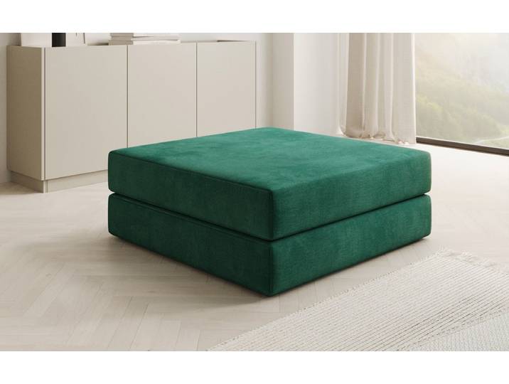 Beistellhocker Lazy in Samt - Grün - Samt - Luxusbetten24