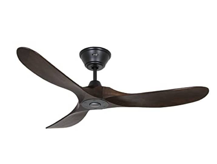 CASAFAN Ventilateur de Plafond 312217 Eco genuino 122 en Bois Massif Noyer/Noir Mat laqué