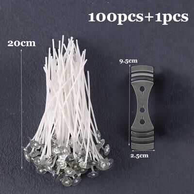 Uplifted Finds Smokeless Pre Waxed Candle Wicks   Professional Cotton Core DIY Handmade Candle Tooling System 20 Cm Set X Holder