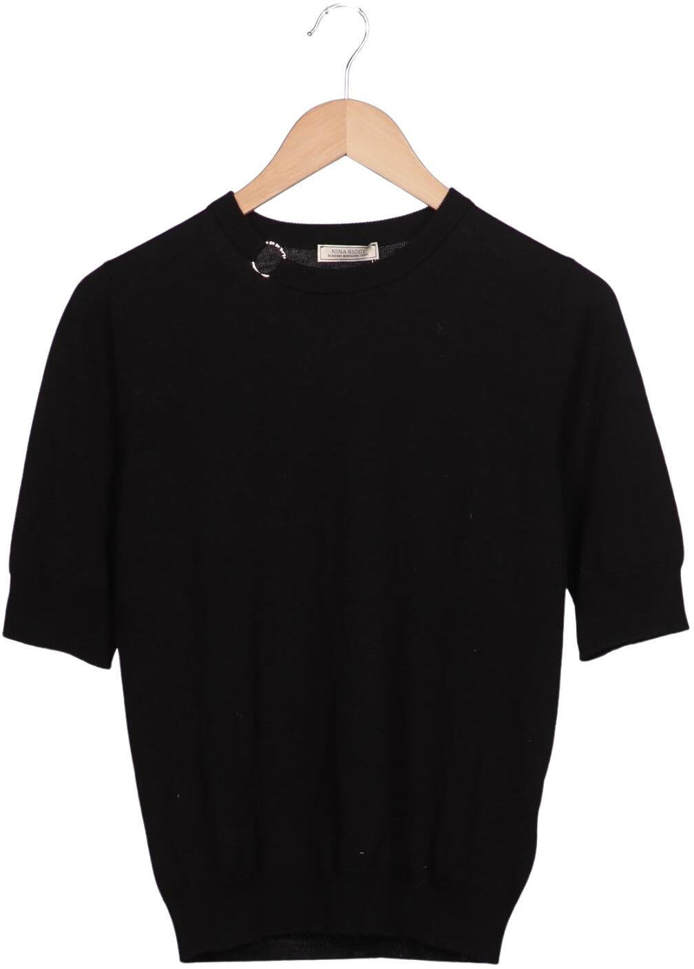 Nina Ricci Damen Pullover, Schwarz, Gr. M, Seide / Wolle - Second Hand
