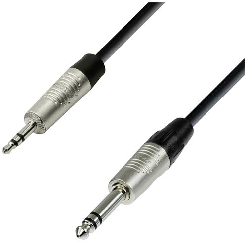 Adam Hall K4BVW0300 Klinke Instrumenten Anschlusskabel [1x Klinkenstecker 3.5mm - 1x Klinkenstecker 6.3mm (stereo)] 3.00m Schwarz