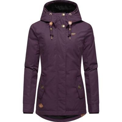 Winterjacke RAGWEAR "Monade", Damen, Gr. L (40), lila (pflaume), Obermaterial: 65% Polyester, 35% Baumwolle. Futter: 100% Polyester. Wattierung: 100% Polyester, figurbetont Po-bedeckend, verstellbar Rippstrickbündchen mit Druckknopf, Jacken...