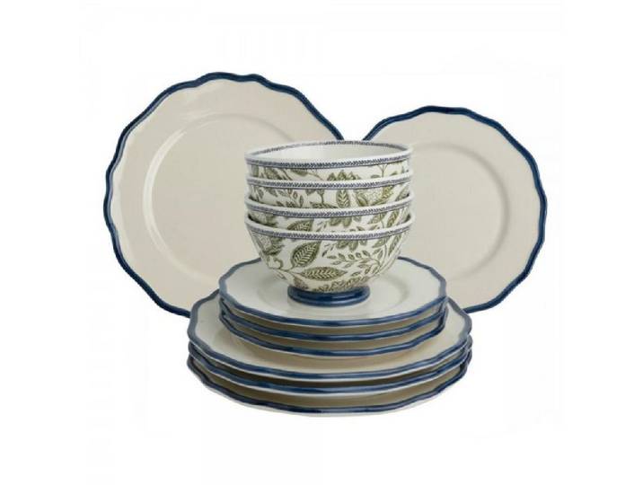 LAURA ASHLEY Geschirr-Set Geschirr-Set Hedingham Blue Sage (12-teilig)