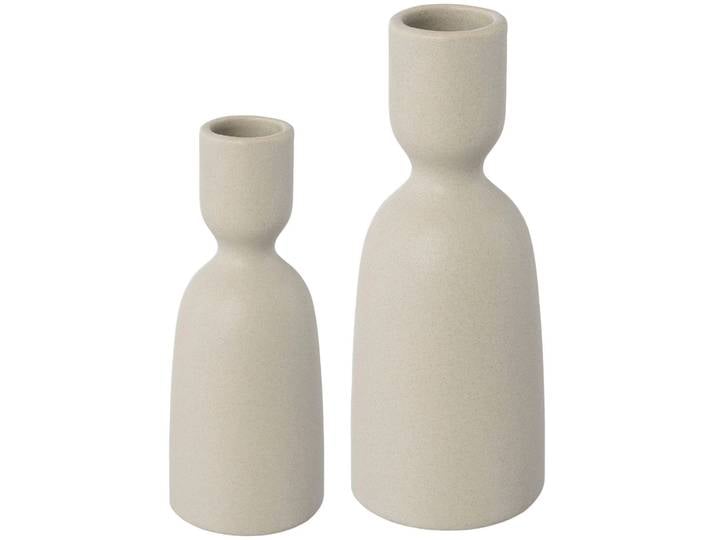 Kerzenhalter GOODPRODUCT Stabkerzenhalter Adalena , grün (hellgrün), H:18cm Ø:6cm, Porzellan, Kerzenhalter, Kerzenhalter, aus Porzellan, im nordischen Design