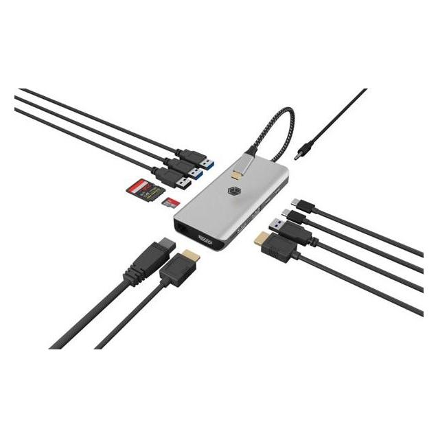 Icy Box DockingStation mit 8K, Gigabit LAN & 100W PD IB-DK4061-CPD (USB-C, 5 Ports) (IB-DK4061-CPD)