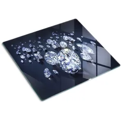 GLASPLATTE 60x52 cm Diamanten