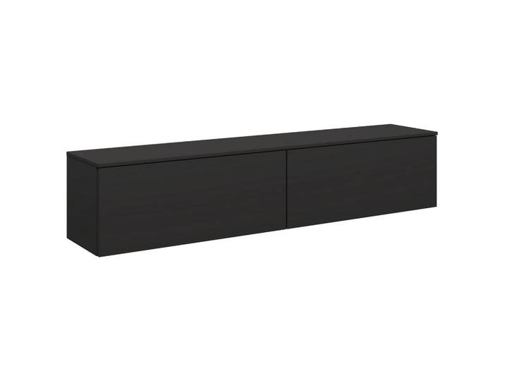 Celina Home Lowboard, Schwarz, Holzwerkstoff, 180.3x37.6x37.4 cm, individuell planbar, hängend, In verschiedenen Grössen erhältlich, in verschiedenen Holzdekoren erhältlich, Wohnzimmer, TV Möbel, Lowboards, Lowboards hängend