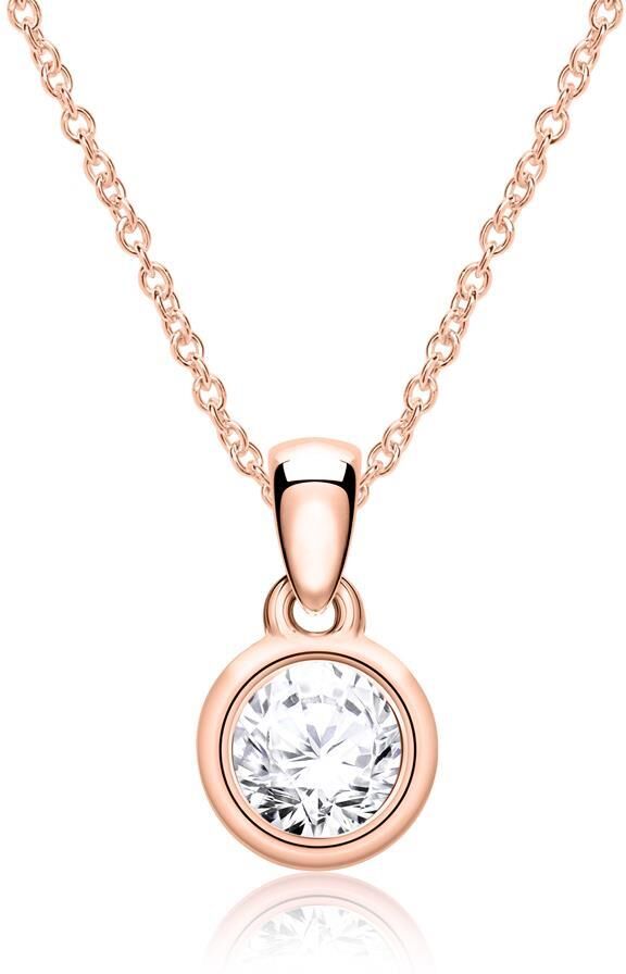 Brilladia Diamantkette für Damen aus 14 karätigem Roségold rosé