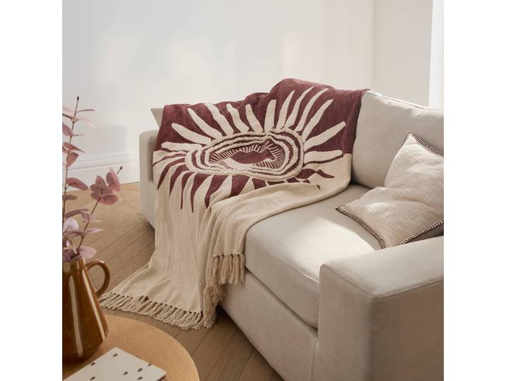 Plaid texturé motif soleil - Blancheporte