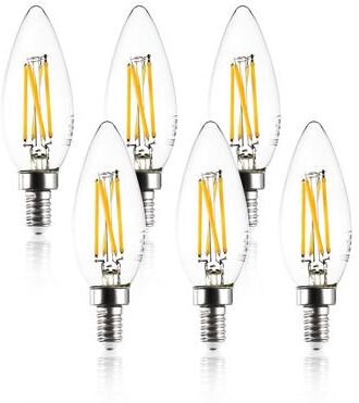 Light Society Set of 6 Arden C32 Clear LED Filament Light Bulbs