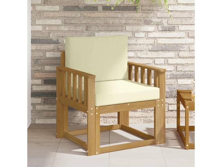 vidaXL Outdoor-Sofa Polyester Weiß und Creme