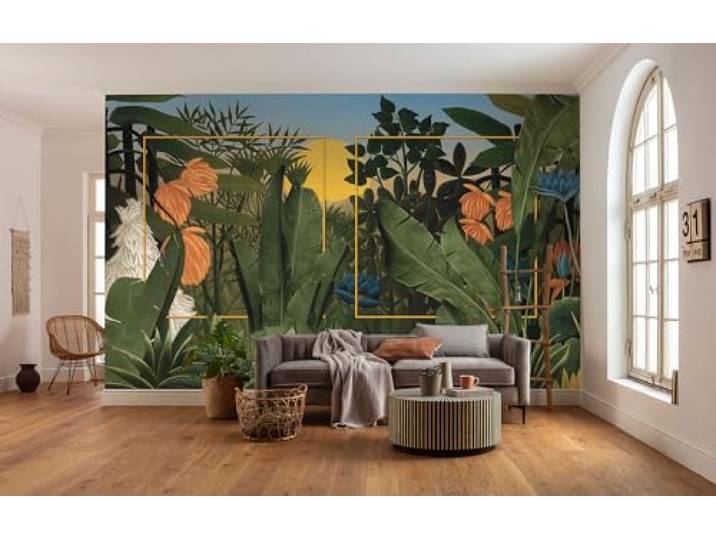 Komar Vlies Fototapete - Rousseau Remix - Größe 350 x 250 cm - Tapete, Wanddekoration, Wohnzimmer, Schlafzimmer, Büro