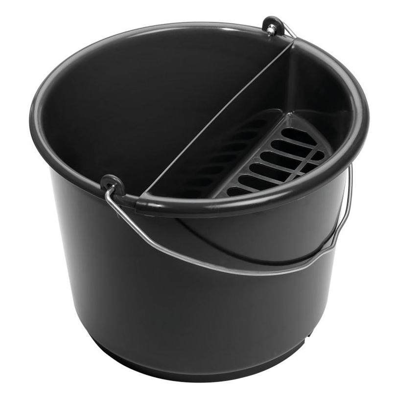 Hünersdorff Kundendienst-Eimer 10l, mit Schwammablage, dunkelgrau, HD-PE, Grau (1 Stk.) (941000)