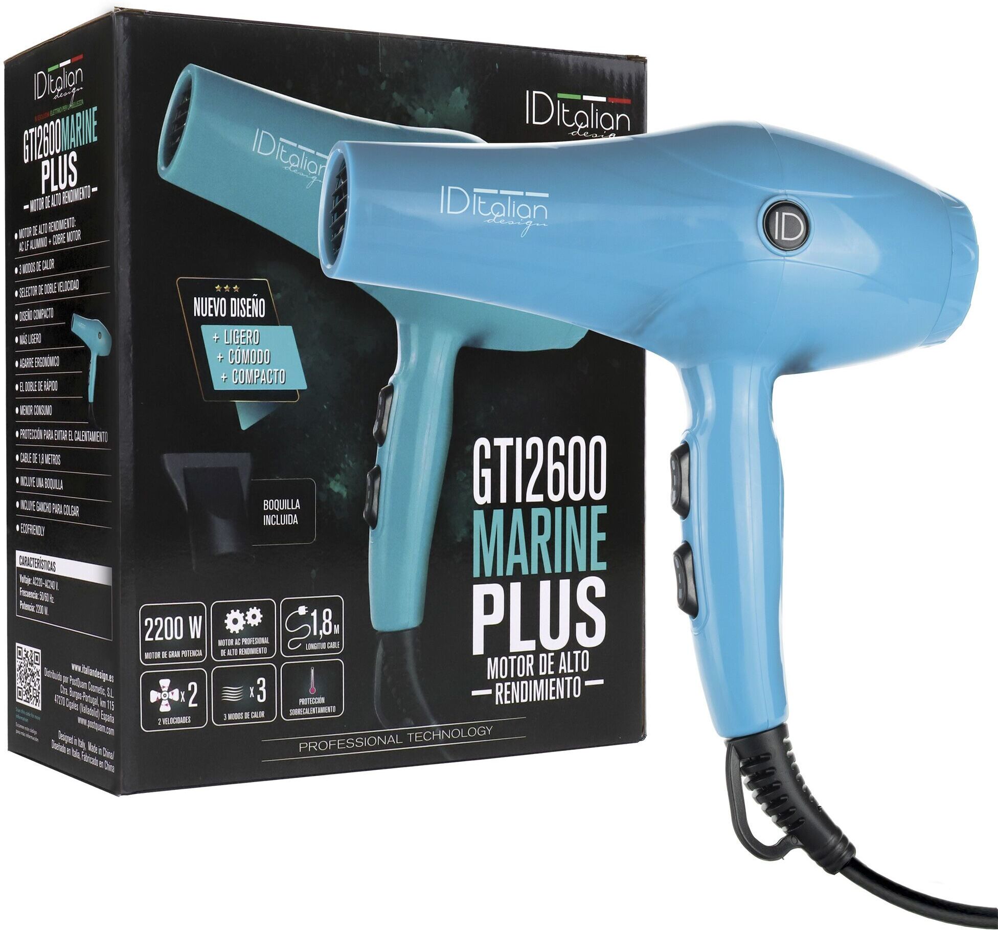 Italian Design GTI 2600 Marine Plus Sèche-cheveux   bleu - Refurbished