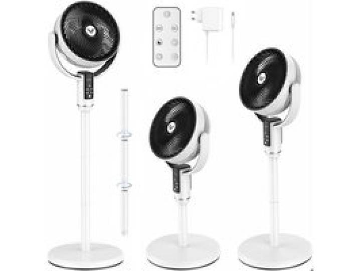 Ventilateur sur Pied Portable Silencieux 10 Vitesses Minuterie 10H Oscillation 90° Télécommande Veilleuse pour Chambre Salon Bureau