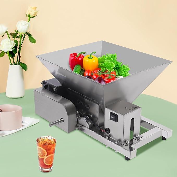 Obstmühle Apfelpresse 220V Elektrische Obstmühle Obst und Brot Zerkleinerungsmaschine, Brauner Zucker Brechmaschine,Geeignet zum Schneiden von geschältem und gewürfeltem Obst, Brot