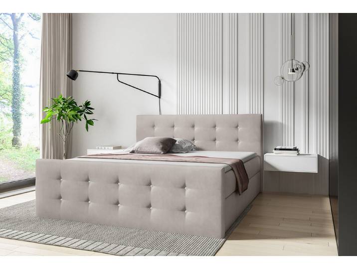 MF Design Boxspringbett Boxspringbett STARS mit Bettkasten und Federautomatik, Vorhanden
