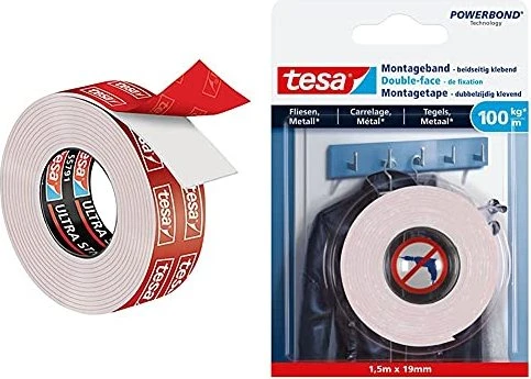 tesa Powerbond Montageband Ultra Strong, 19 mm x 1,5 m