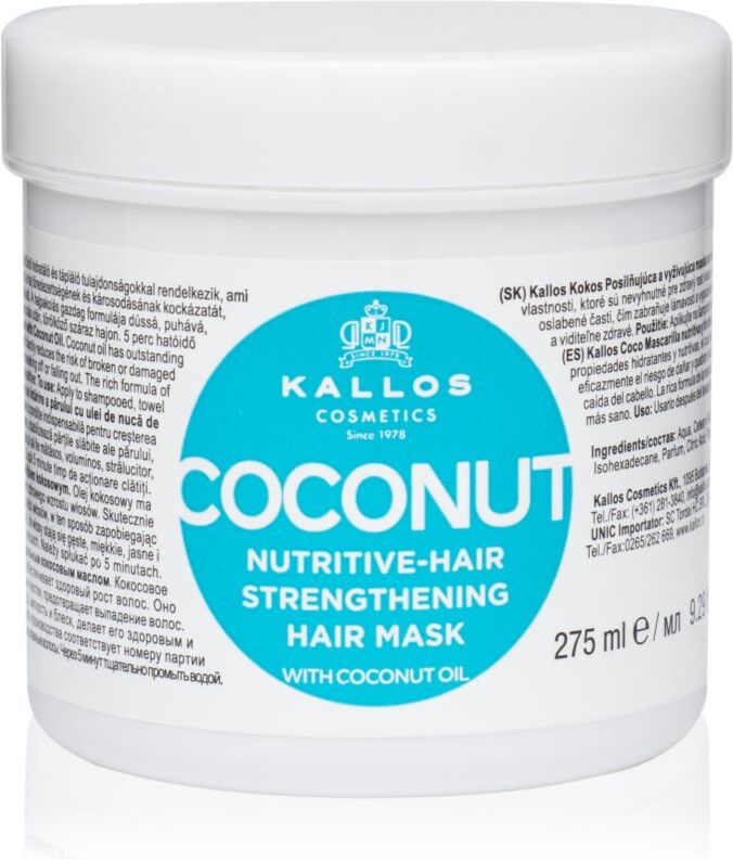 Kallos KJMN Professional Coconut masque nourrissant pour cheveux affaiblis 1000 ml