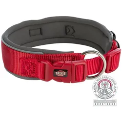 Trixie Premium Halsband Hond Extra Breed Rood / Grafiet Grijs (M, S, Hund, Allgemein), Halsband + Leine