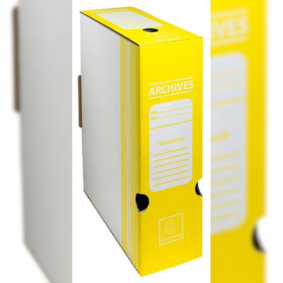 Exacompta 261006H 50x Ablagebox aus Wellpappe Rücken 100mm, DIN A4 - Gelb