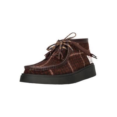 Schnürschuh CLARKS "Torview", Herren, Gr. 44, braun, Kunstfaser, Schuhe Schnürschuh, mit handgefertigtem Harris-Tweed