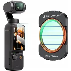 K&F Concept Blue Streak FilterHD, Anti-Reflection Green Coating, Waterproof and Scratch Resistant on One Side, Action Cam Zubehör, Grün