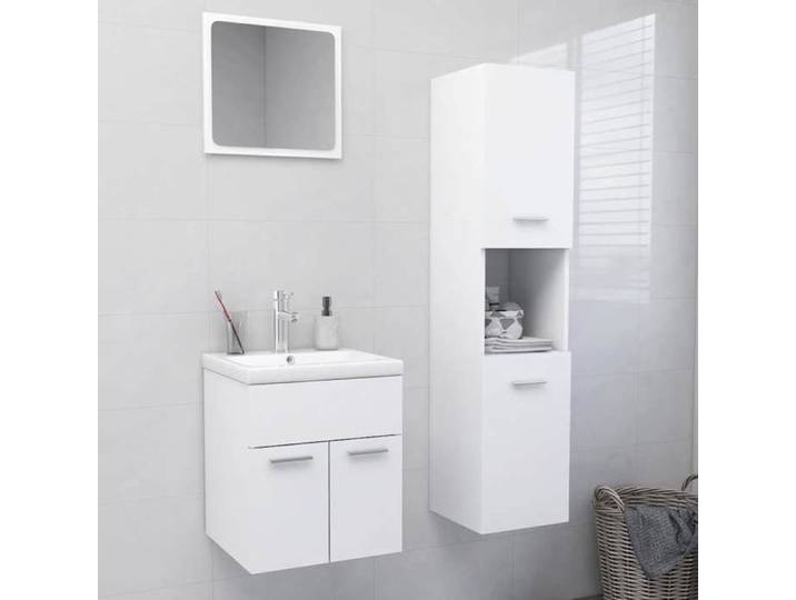 Ensembles de salle de bain montage simplifié Blanc Aggloméré 40x1.5x37 cm D1539