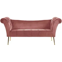 CHAISELONGUE Samtstoff rosa/gold Nantilly