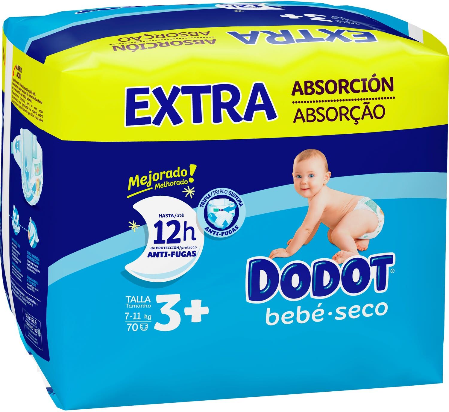 dodot Bebé Seco Extra T3+ 70uds