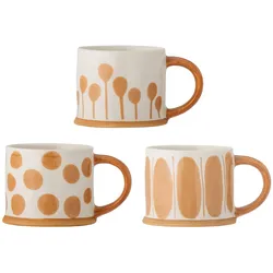 Bloomingville Creative Collection Linora Becher 3er-Set, Braun, 8,5 cm, Ø 11 cm
