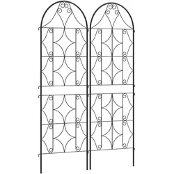 STILVORA Rankgitter Metall Schwarz 50x150 cm, 2er-Set, pulverbeschichtet