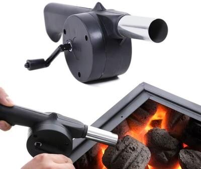 Inspired Finds LMETJMA Manual Hand Crank BBQ Fan Air Blower For Faster Charcoal Ignition LMETJMA Manual Hand Crank BBQ Fan Air Blower For Faster Charcoal Ignition