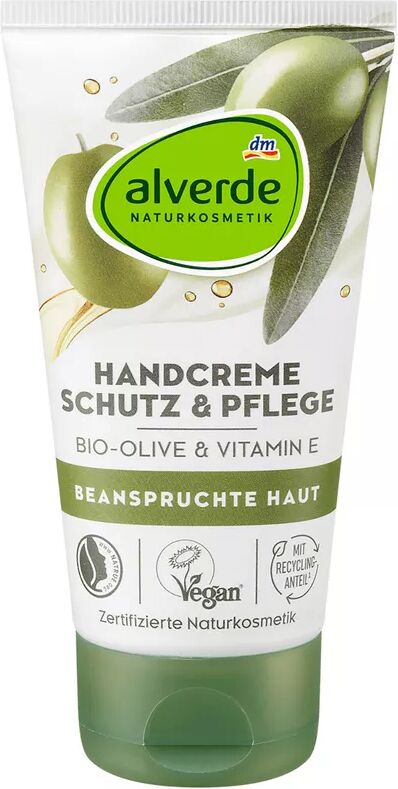 Alverde - Handcreme Schutz & Pflege Olive & Vitamin E, 75 ml