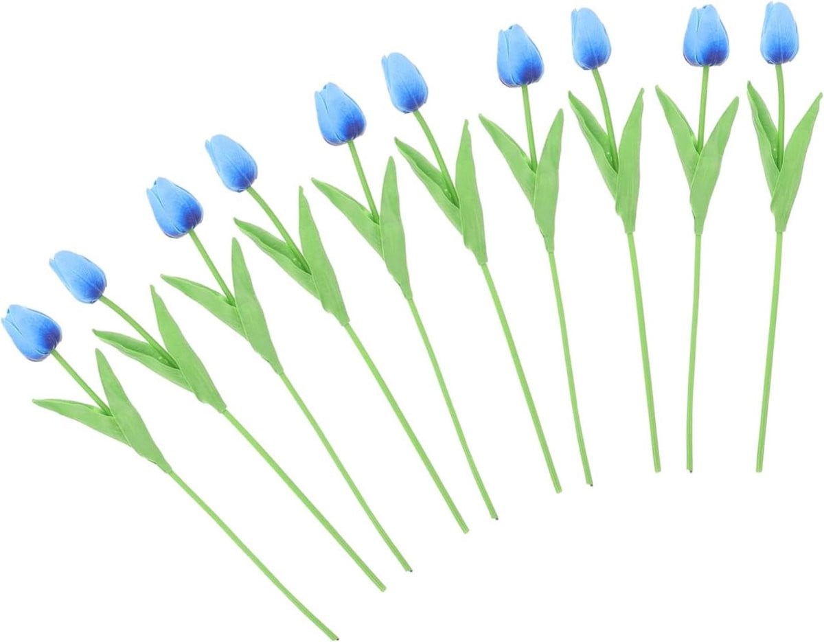 Set van 10 levensechte kunsttulpen in diverse kleuren voor woondecoratie