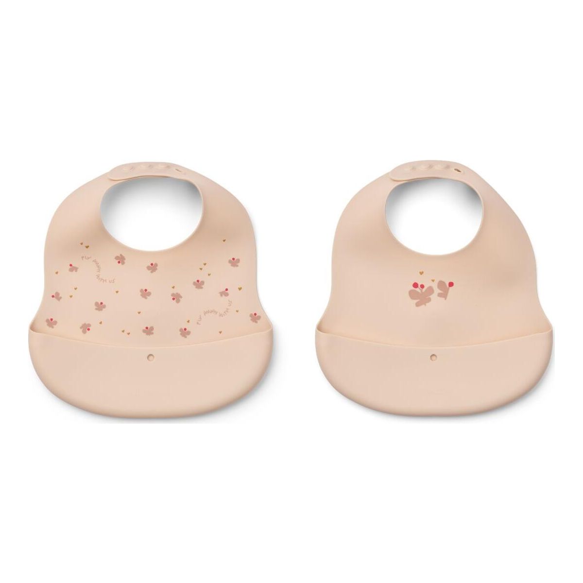 Liewood Ember Printed Bib 2-pack mini butterfly / apple blossom (2614) ONE SIZE LW20119-2614-ONE SIZE-CU