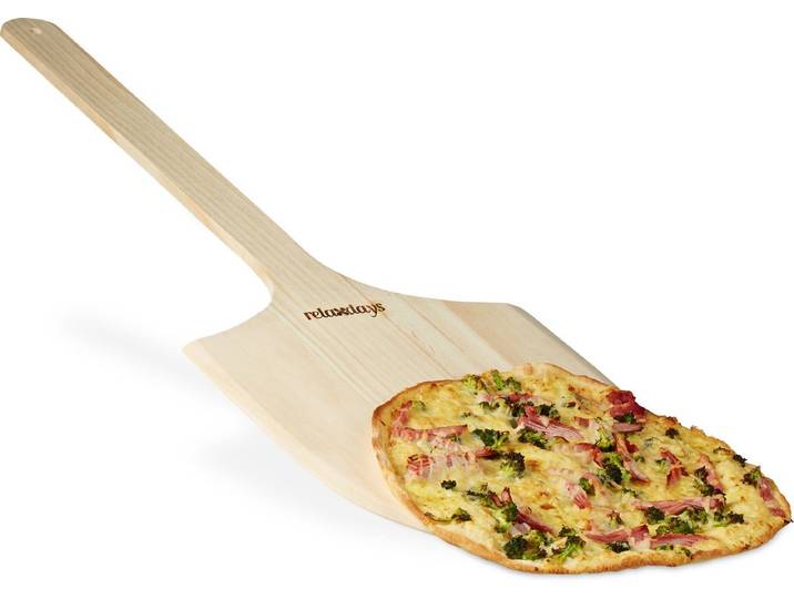 pizzaschep XL - lange handgreep - hout - 30x78 cm - natuur