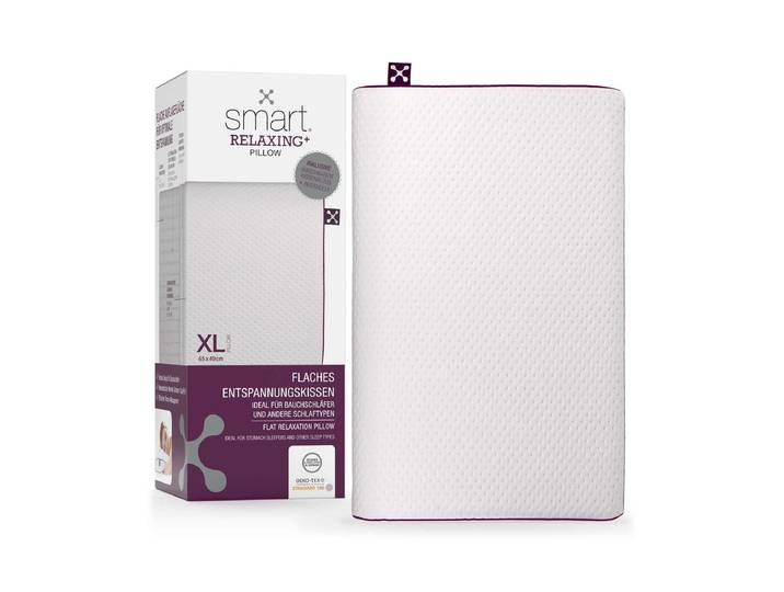 Nackenkissen SMARTSLEEP Relaxing + , weiss (weiß), B:60cm H:7cm L:40cm, Funktionskissen, Nackenkissen