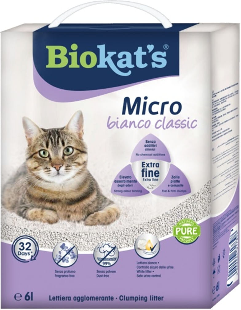 BIOKATS Biokat’s Lettiera Agglomerante Micro Bianco Classic 6L