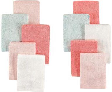 Little Treasure Baby Girl Rayon from Bamboo Luxurious Washcloths, Coral Mint, One Size - Coral Mint - One Size