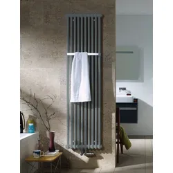 Zehnder Charleston Bar Heizkörper, 1492x62x669 mm, RAL 7031, 2- oder 3-Säule mit Handtuchhalter