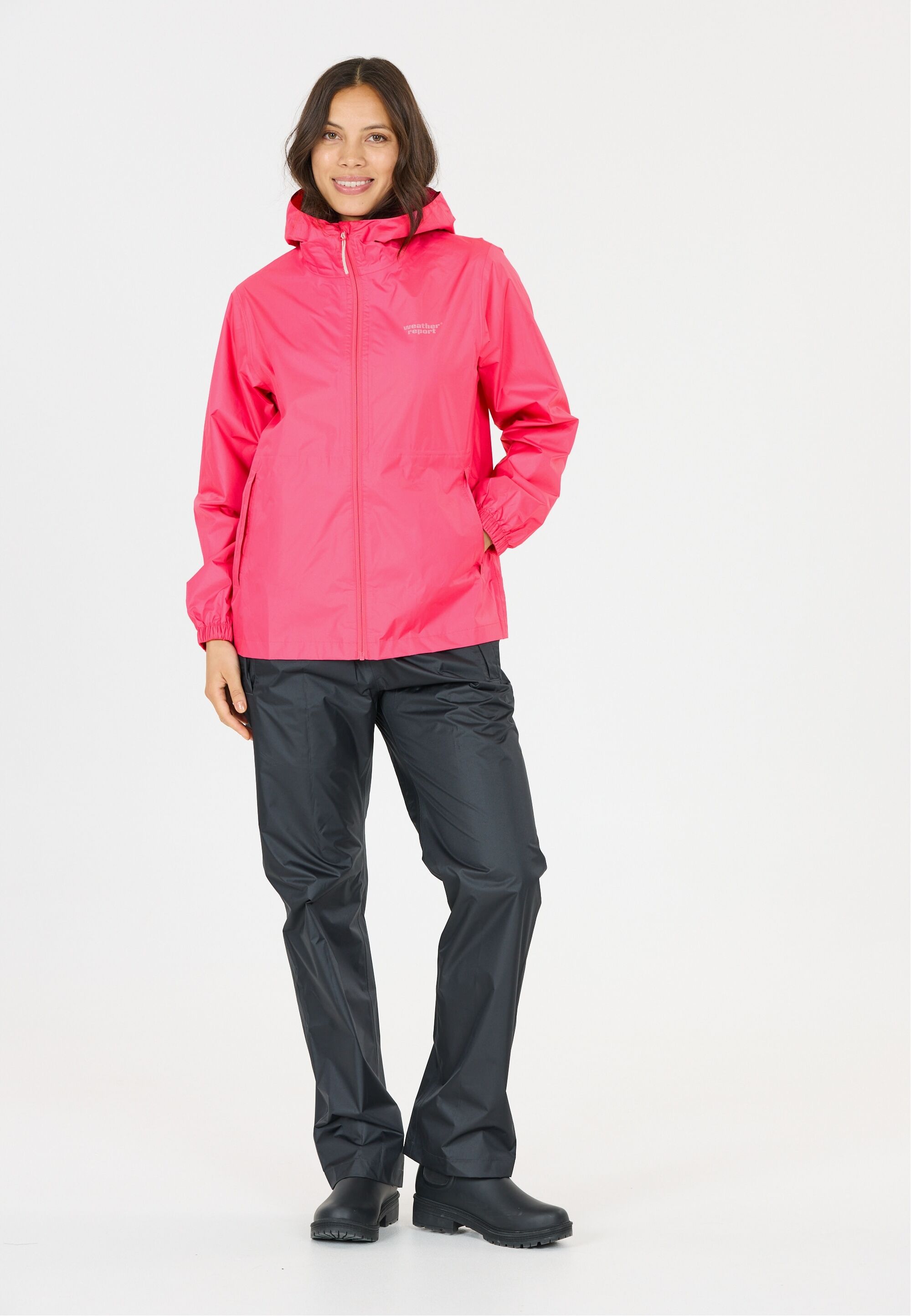 Outdoorjacke WEATHER REPORT "Packway", Damen, Gr. 36, pink (pink, rosa), 100% Polyester, unifarben, normal, ohne Ausschnitt, Jacken Outdoorjacke, mit Bionic Finish DWR-Ausrüstung