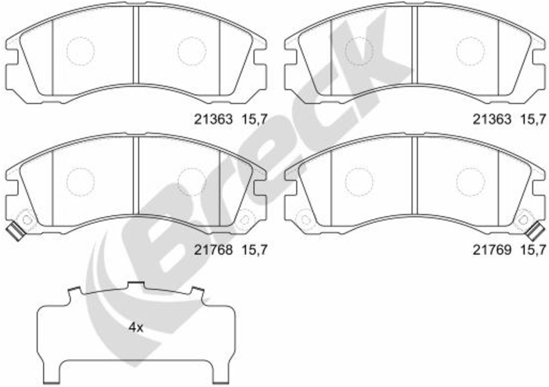 Bremsbelagsatz BRECK 21363 00 701 10, Vorne