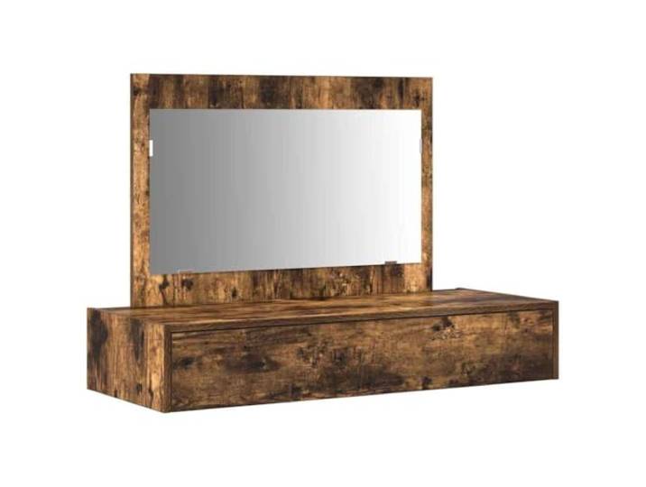 Xhnifbn Schminktisch mit Spiegel Braun 100x40x70 cm Holzwerkstoff Modernes Design fürs Schlafzimmer mit flachem Spiegel, geräumiger Schublade und matter Oberfläche für zeitlosen Stil.