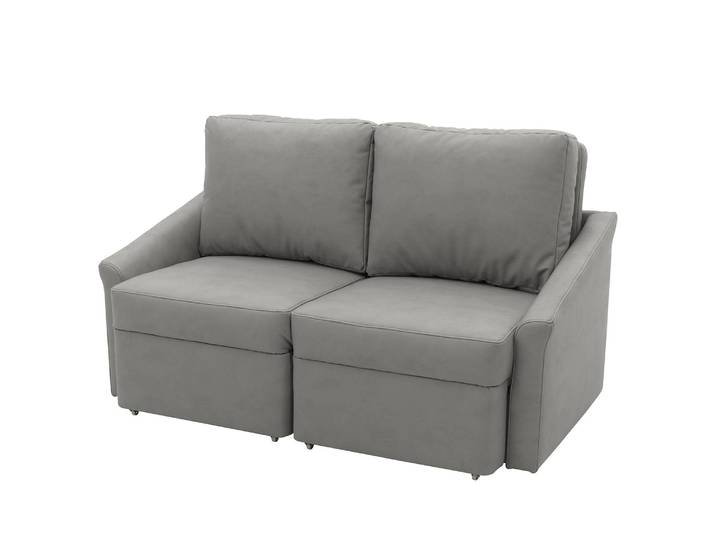 Boxspring-Schlafsofa Befasy Grau Kunstleder Jami 168 x 86 x 96cm Modern