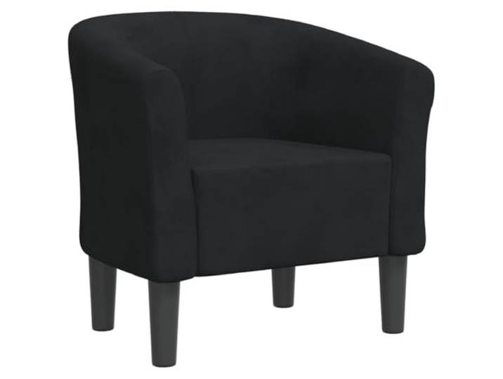 Clubsessel Schwarz Samt Akzentsessel,Samtbezug,Sperrholzgestell,Kiefernholz,Lesesessel,Fernsehsessel,Büro,Gästezimmer