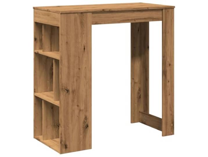HAQWRDQSG Bartisch mit Regal Stehtisch Artisan-Eiche 102x50x103,5 cm Kompakter Hochtisch für Küche und Esszimmer mit 6 offenen Fächern für Flaschen, Gläser und Geschirr. Belastbar bis 70 kg.