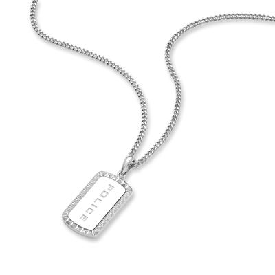 Kette mit Anhänger POLICE "Taper", silber (edelstahlfarben), Halsketten, Herren, Edelstahl, L: 55 B: 1,5mm, B:1,5mm
