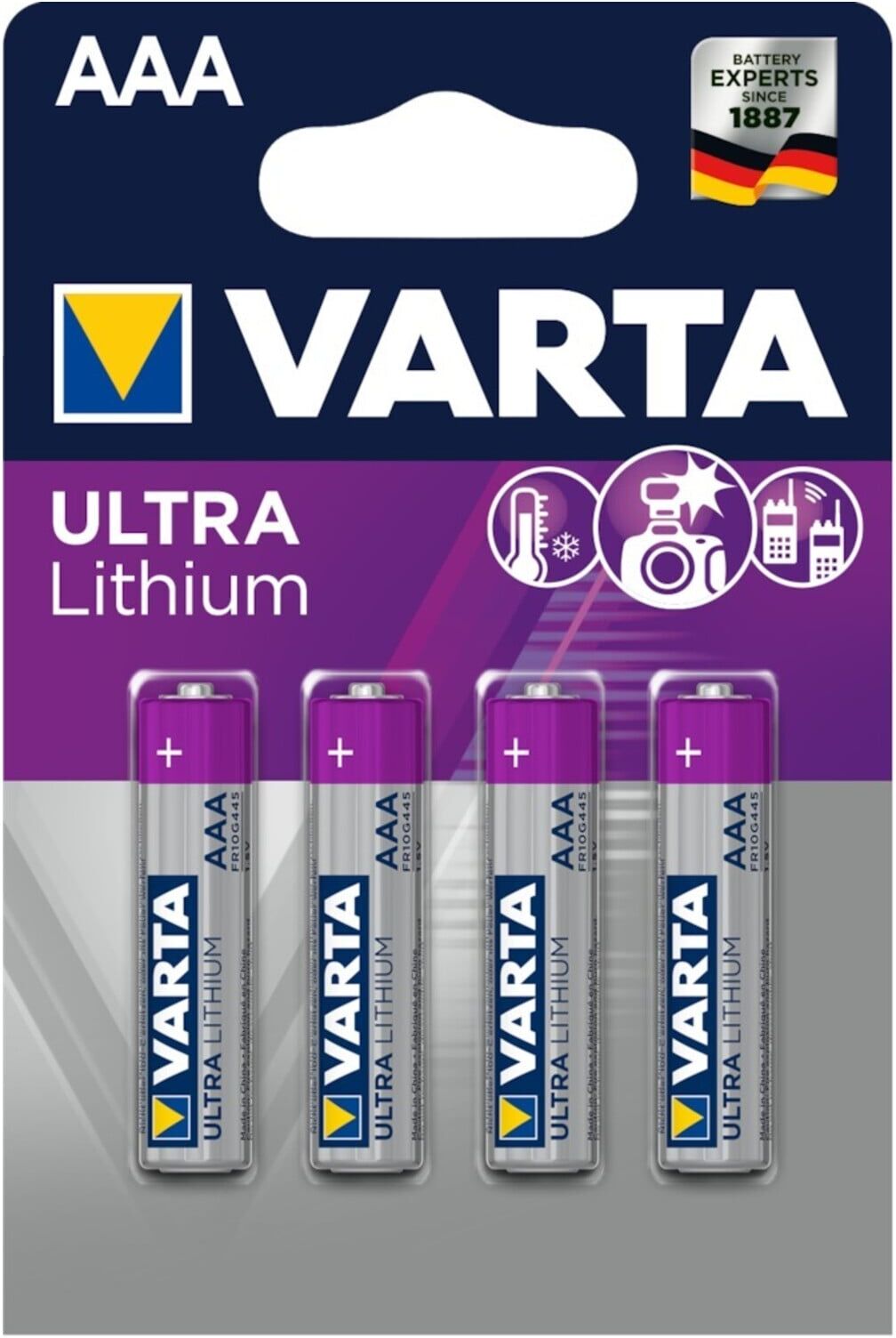 Batterie PROFESSIONAL Lithium AAA 4er Bli ; Varta (4008496680436)