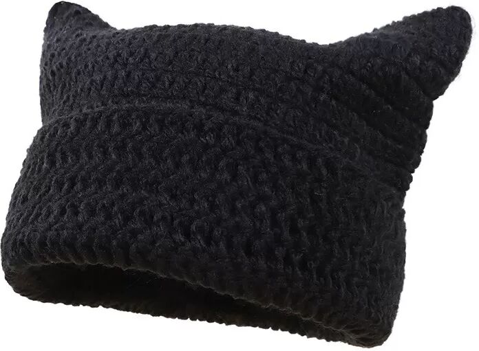 INF Bonnet tricoté diable ludique Le noir